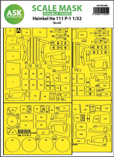 Art Scale - 1/32 Heinkel He 111P-1  double-sided express fit mask for Revell