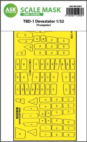 Art Scale - 1/32 TBD-1 Devastator one-sided express fit mask for Trumpeter