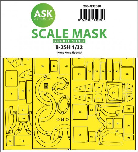 Art Scale - 1/32 B-25H Mitchell double-sided express fit mask for HK Models