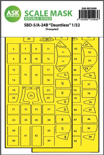 Art Scale - 1/32 SBD-5/A-24B Dauntless double-sided express fit mask for Trumpeter