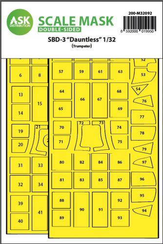 Art Scale - 1/32 SBD-3 Dauntless double-sided express fit mask for Trumpeter