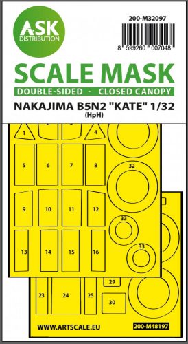 Art Scale - 1/32 B5N2 Kate closed canopy - double-sided express mask for Infinity