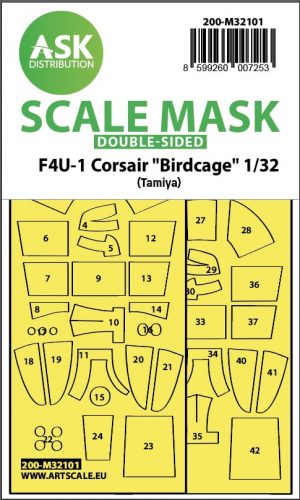 Art Scale - 1/32 F4U-1 Corsair Birdcage double-sided express fit mask for Tamiya