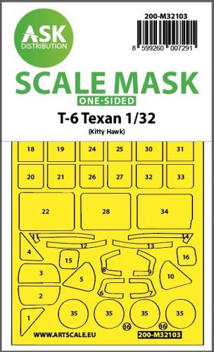 Art Scale - 1/32 T-6 Texan one-sided express fit mask for Kitty Hawk