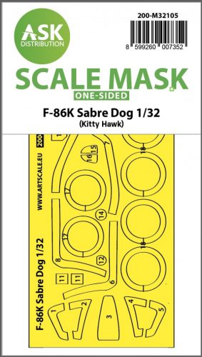 Art Scale - 1/32 F-86K Sabre Dog one-sided express fit mask for Kitty Hawk