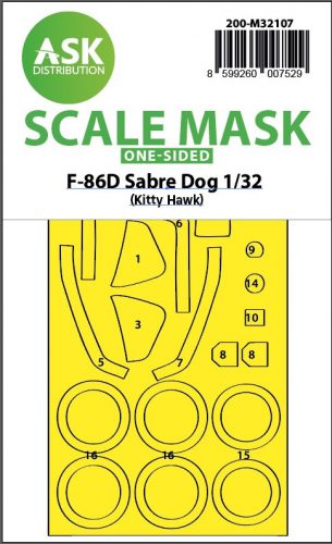 Art Scale - 1/32 F-86D Sabre Dog one-sided express fit mask for Kitty Hawk