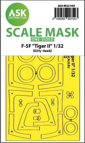 Art Scale - 1/32 F-5F Tiger II one-sided express fit mask for Kitty Hawk