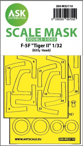 Art Scale - 1/32 F-5F Tiger II double-sided express fit mask for Kitty Hawk