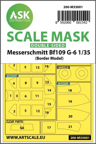 Art Scale - 1/35 Messerschmitt Bf 109G-6 double-sided painting mask for Border Model