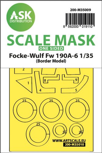 Art Scale - 1/35 Fw 190A-6 one-sided painting mask for Border Model