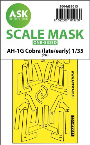 Art Scale - 1/35 AH-1G Cobra (early/late) one-sided express fit painting mask for ICM