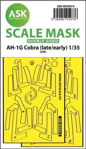 Art Scale - 1/35 AH-1G Cobra (early/late) double-sided express fit painting mask for ICM