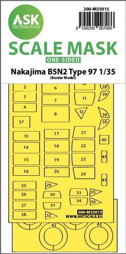 Art Scale - 1/35 Nakajima B5N2 Type 97 one-sided express fit painting mask for Border Model