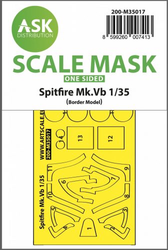 Art Scale - 1/35 Spitfire Mk.Vb one-sided express fit painting mask for Border Model