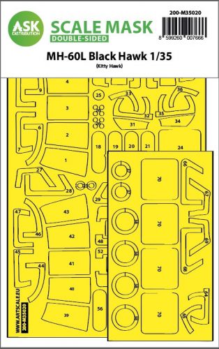 Art Scale - 1/35 MH-60L Black Hawk double-sided express fit painting mask for Kitty Hawk