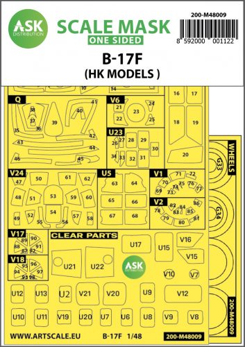 Art Scale - 1/48 B-17F Flying Fortress outside painting mask for HK Models