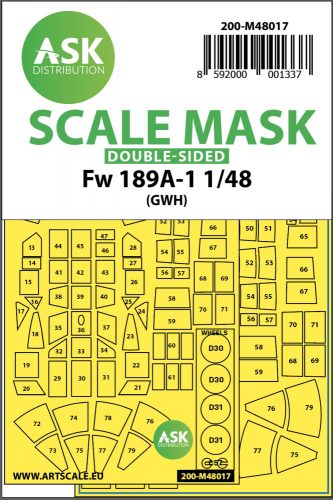 Art Scale - 1/48 Focke Wulf Fw 189 double-sided painting mask for Great Wall Hobby