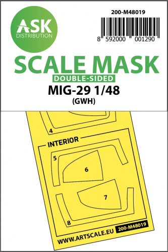 Art Scale - 1/48 MiG-29 double-sided painting mask for Great Wall Hobby