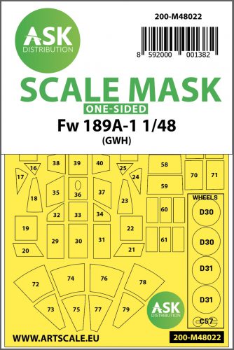 Art Scale - 1/48 Focke Wulf Fw 189 one-sided painting mask for Great Wall Hobby