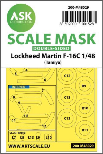 Art Scale - 1/48 F-16C double-sided painting mask for Tamiya