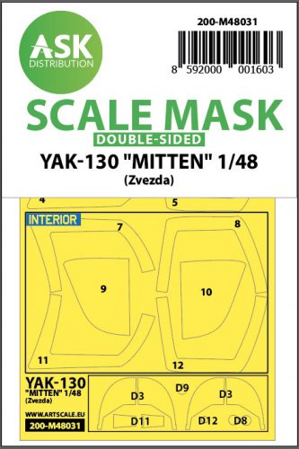 Art Scale - 1/48 Yak-130 "Mitten" double-sided painting mask for Zvezda