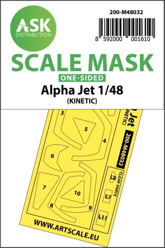 Art Scale - 1/48 Alpha Jet one-sided painting mask for Kinetic