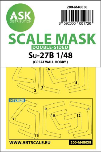 Art Scale - 1/48 SU-27 Flanker B double-sided painting mask for Great Wall Hobby