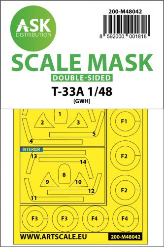 Art Scale - 1/48 T-33A double-sided painting mask for Great Wall Hobby