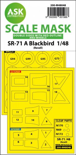 Art Scale - 1/48 SR-71 A Blackbird double-sided incl red lines mask for Revell