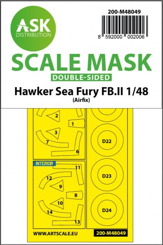 Art Scale - 1/48 Hawker Sea Fury FB.11 double-sided mask for Airfix