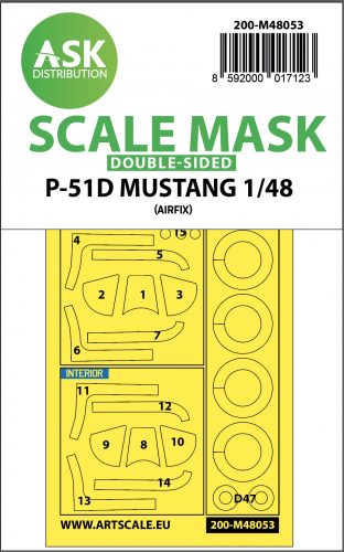 Art Scale - 1/48 P-51D Mustang double-sided mask for Airfix