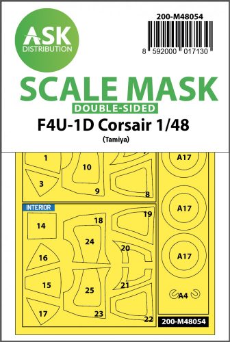 Art Scale - 1/48 F4U-1D Corsair double-sided express mask for Tamiya