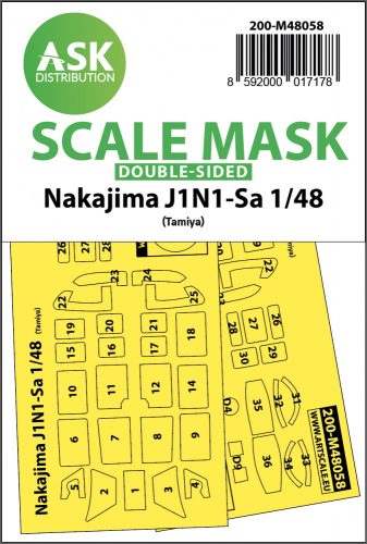 Art Scale - 1/48 Nakajima J1N1-Sa double-sided express mask for Tamiya