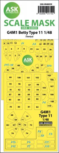 Art Scale - 1/48 G4M1 Betty Type 11 one-sided express mask for Tamiya