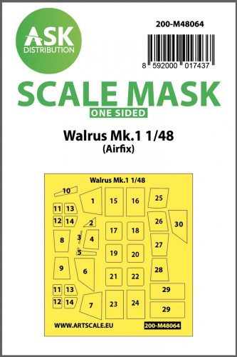 Art Scale - 1/48 Walrus Mk.1 one-sided mask for Airfix