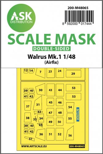 Art Scale - 1/48 Walrus Mk.1 double-sided mask for Airfix