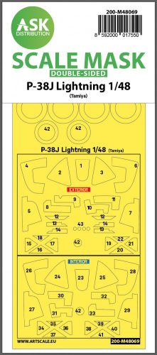 Art Scale - 1/48 P-38J Lightning double-sided mask for Tamiya