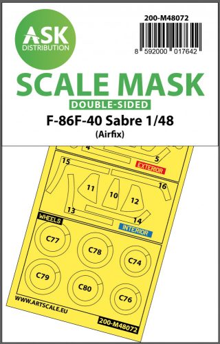 Art Scale - 1/48 F-86F-40 Sabre double-sided mask for Airfix