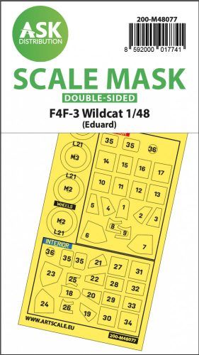 Art Scale - 1/48 F4F-3 Wildcat  double-sided express mask for Eduard