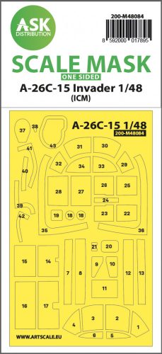 Art Scale - 1/48 A-26C-15 Invader one-sided mask self-adhesive pre-cutted for ICM