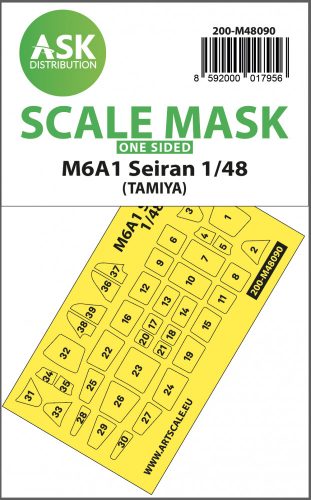 Art Scale - 1/48 M6A1 Seiran one-sided mask self-adhesive pre-cutted for Tamiya