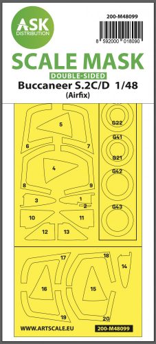 Art Scale - 1/48 Buccaneer S.2C/D double-sided mask self-adhesive, pre-cutted for Airfix