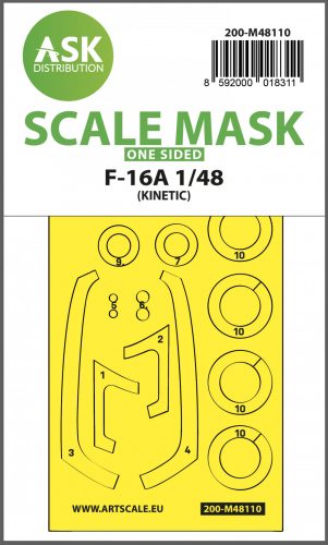 Art Scale - 1/48 F-16A one-sided express mask, self-adhesive and pre-cutted for Kinetic