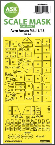 Art Scale - 1/48 Avro Anson Mk.I one-sided express mask, self-adhesive and pre-cutted for Airfix
