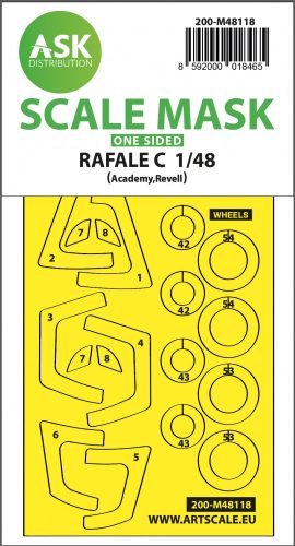 Art Scale - 1/48 Rafale C one-sided express mask, self-adhesive and pre-cutted for Academy