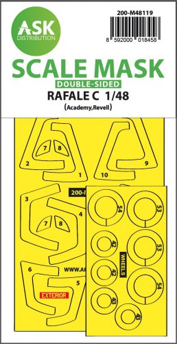 Art Scale - 1/48 Rafale C double-sided express mask, self-adhesive and pre-cutted for Academy