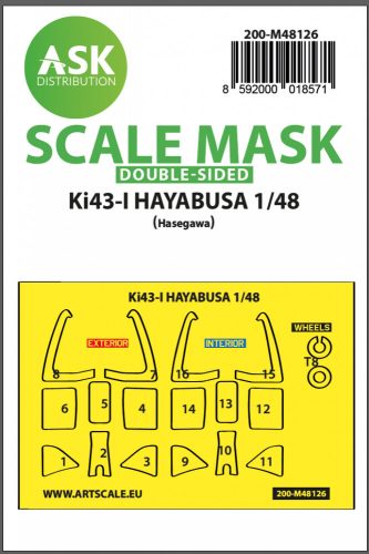 Art Scale - 1/48 Ki-43-I Hayabusa double-sided express mask, self-adhesive and pre-cutted for Hasegawa