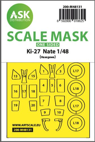 Art Scale - 1/48 Ki-27 Nate one-sided express mask for Hasegawa