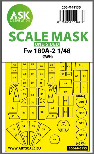 Art Scale - 1/48 Fw 189A-2 one-sided express mask for GWH