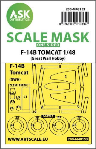 Art Scale - 1/48 F-14B Tomcat one-sided express fit mask for Great Wall Hobby